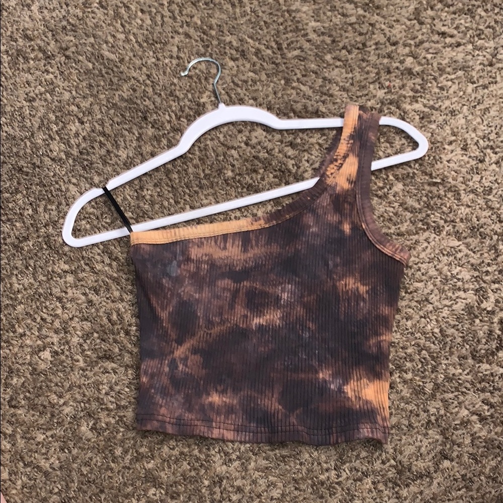 Shein Tie-Dye One-Shoulder Crop Top Tank Size Medium